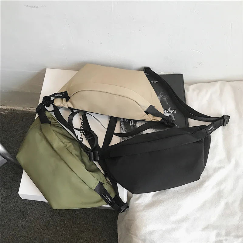 Trendy Sport Chest Bag For Men Retro Simple Khaki Black Green Shoulder Bag Outerdoor Travel Casual Messenager Waist Bag For Mans