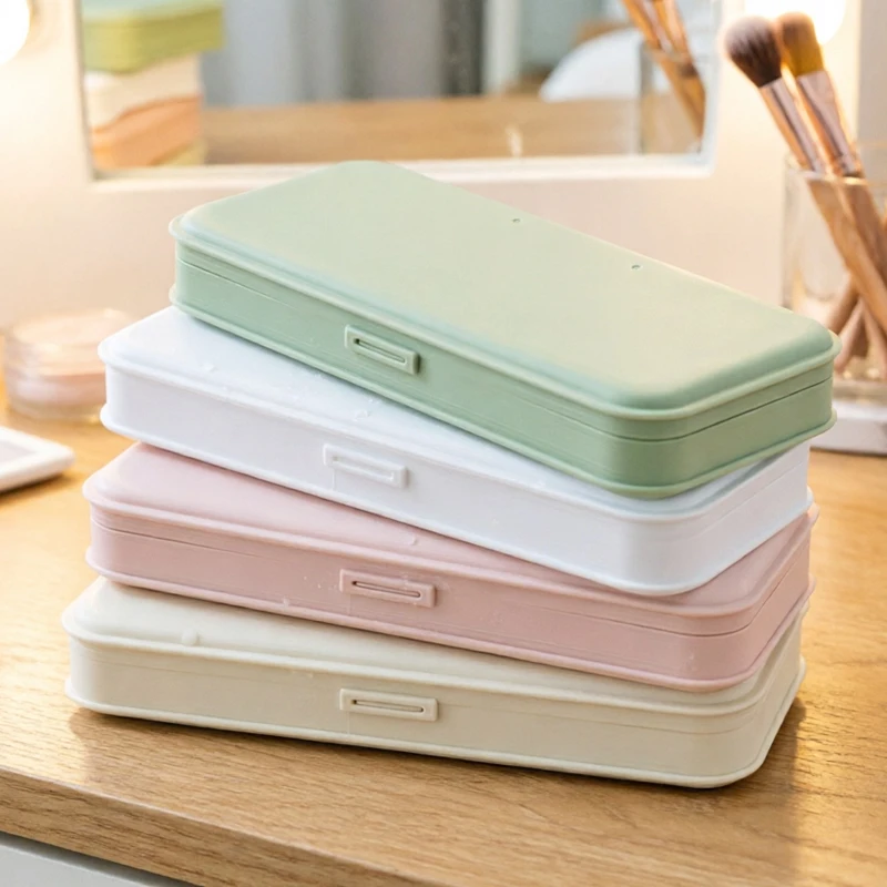 

Home Colorful Makeup Brush Storage Case Cosmetic Nail Eyelash Tool Storage Box Plastic Pen Holder Student Stationery Storage Box