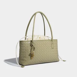 Handwoven large-capacity handbag 2024 new fashion versatile vegetable basket shoulder bag luxury designer handbag women's bag