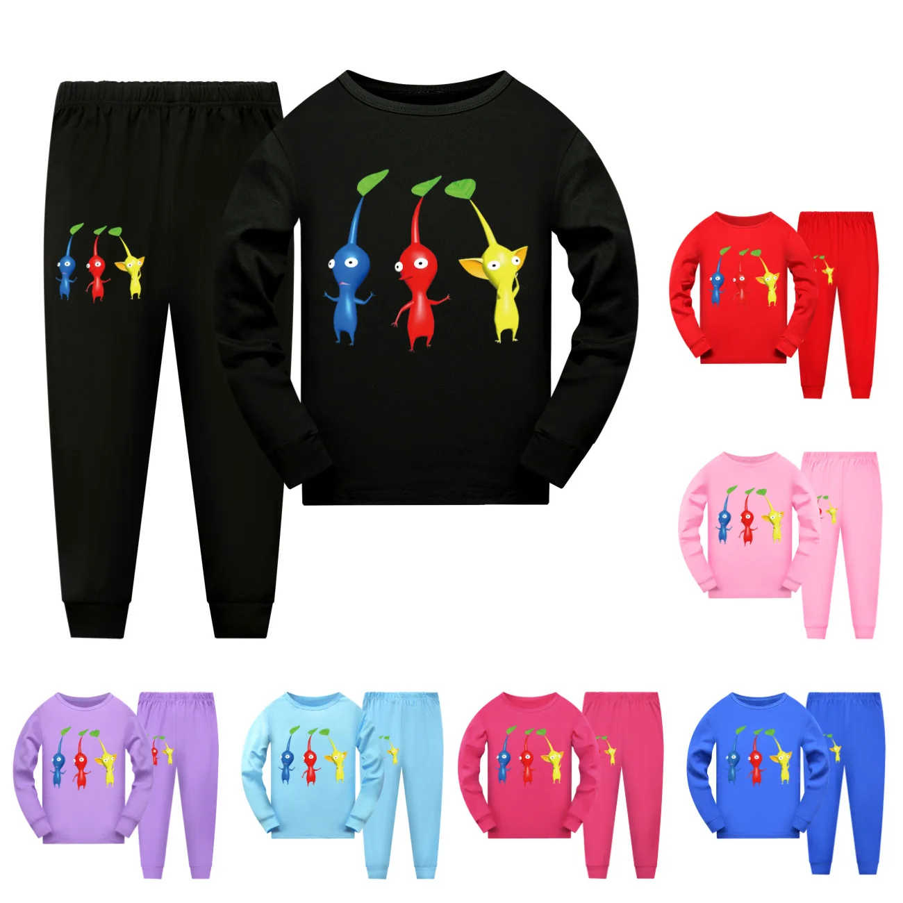 

Pikmin Costume Kids Long Sleeve Pajama Sets Baby Girls Long Sleeve Tshirt Pants 2pcs Sets Boys Casaul Sleepwear Children's Set