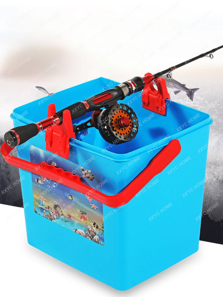 Small Fishing Bucket Thick Ice Fishing Raft Fishing Fishing Bucket Hard Shell Can Sit Fishing Bucket Stool Dual-Use Bucket