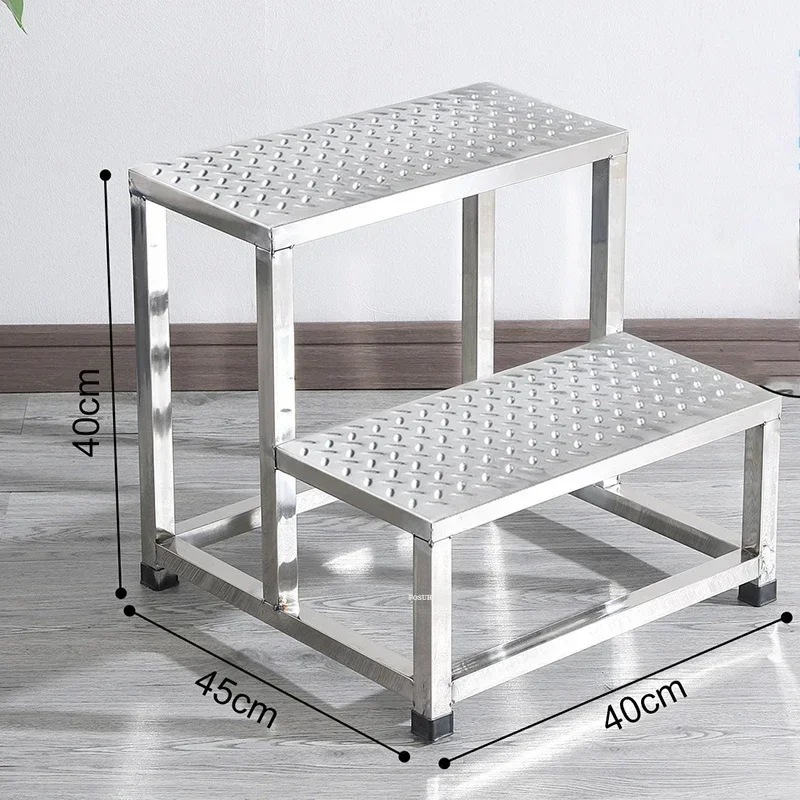 

Stainless Steel Step Ladder Simple Design Multi-scene Ladder, Household Hospital Industrial Workshop Portable Stair Ladder