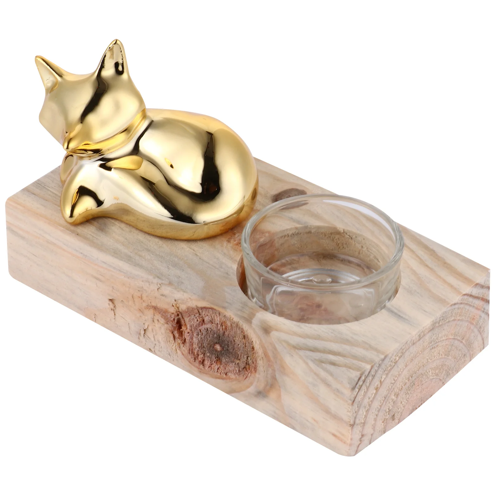 

1Set Elegant Wooden Gold Candlestick Home Decor for Living Room Bedroom Bathroom Perfect Gift for Friends Xmas Adornment