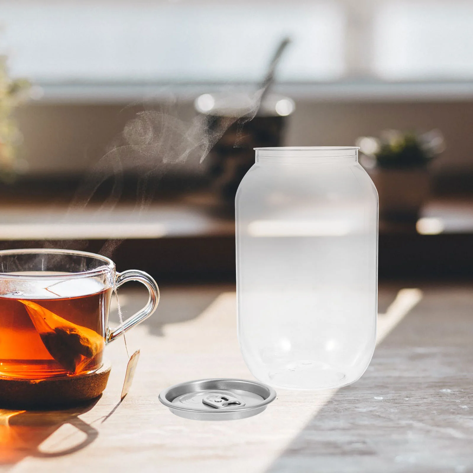 Recipientes de jugo Latas Tapa fácil de abrir Frascos vacíos para conservas de té de la leche Bebida transparente