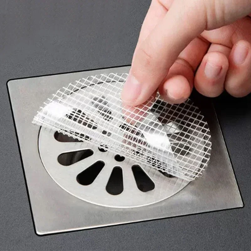 Disposable Floor Drain Stickers Mesh Hair Catcher Stopper Bathroom Shower Floor Drains Covers Anti-blocking Filter Sink Strainer