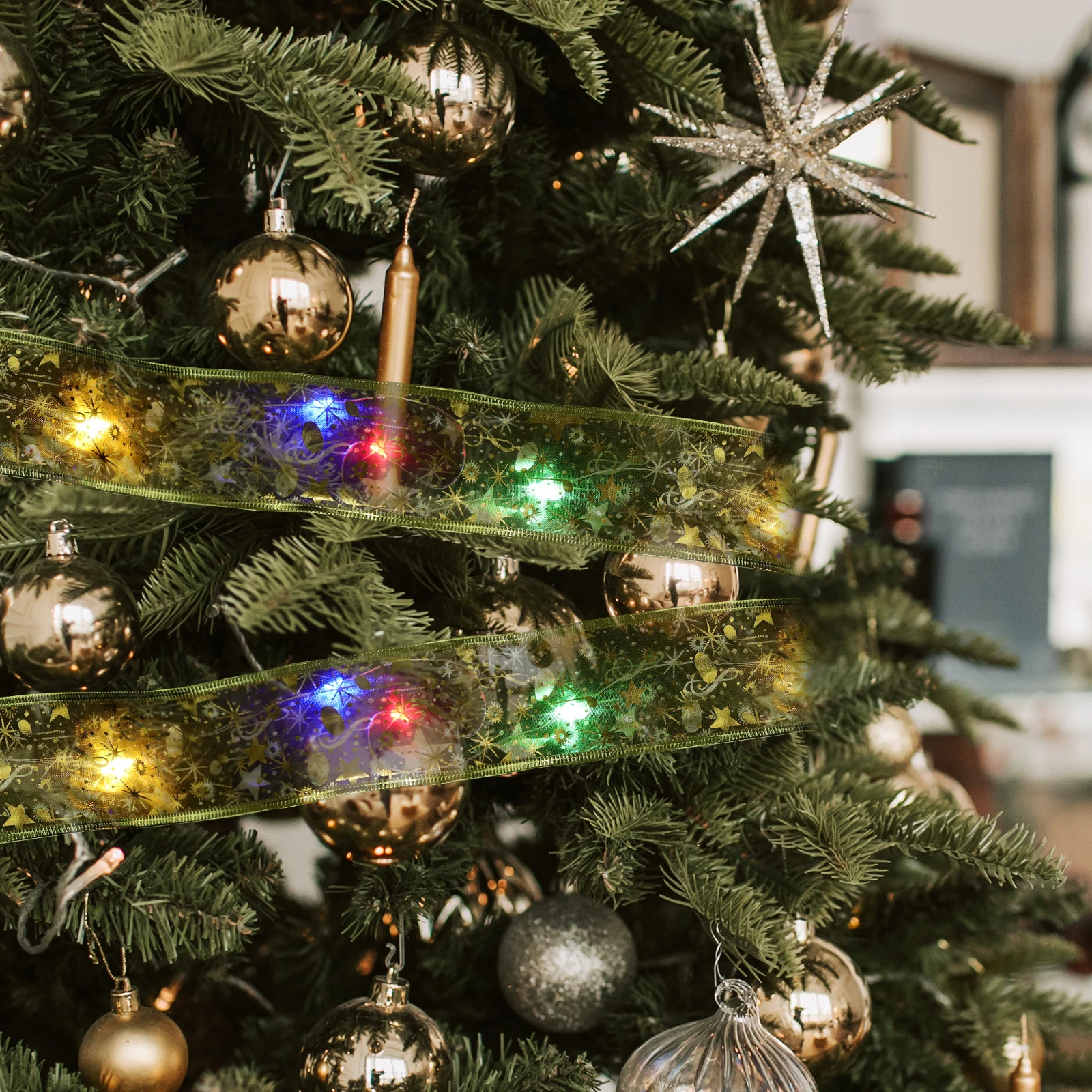 

100 Leds Christmas Ribbon Light Led String For Xmas Tree Party Wedding Holiday Decor Festival Supply Ribbon Light