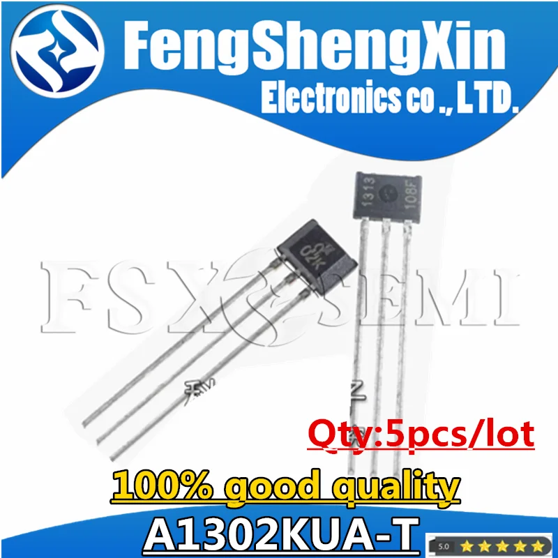 5pcs/lot A1302KUA-T A1302EUA-T SIP-3 02K A1302KUA 02E Continuous-Time Ratiometric Linear Hall Effect Sensors