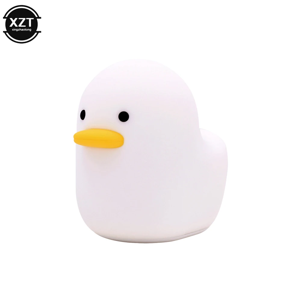 Cute Duck Night Lamp Cartoon Silicone Usb Rechargeable Sleeping Light Creative Bedroom Desktop Decor Lamp for Kid Gift Children