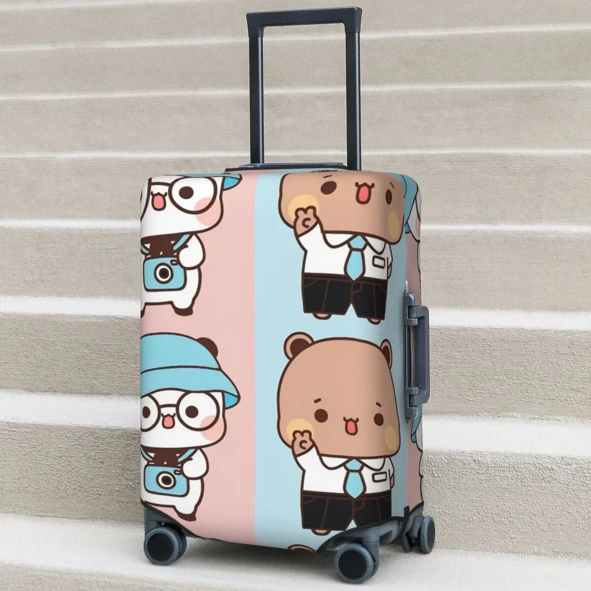 

Bubu Dudu Cute Panda Cartoon Bear Suitcase Cover Cruise Trip Protector Flight Strectch Luggage Case