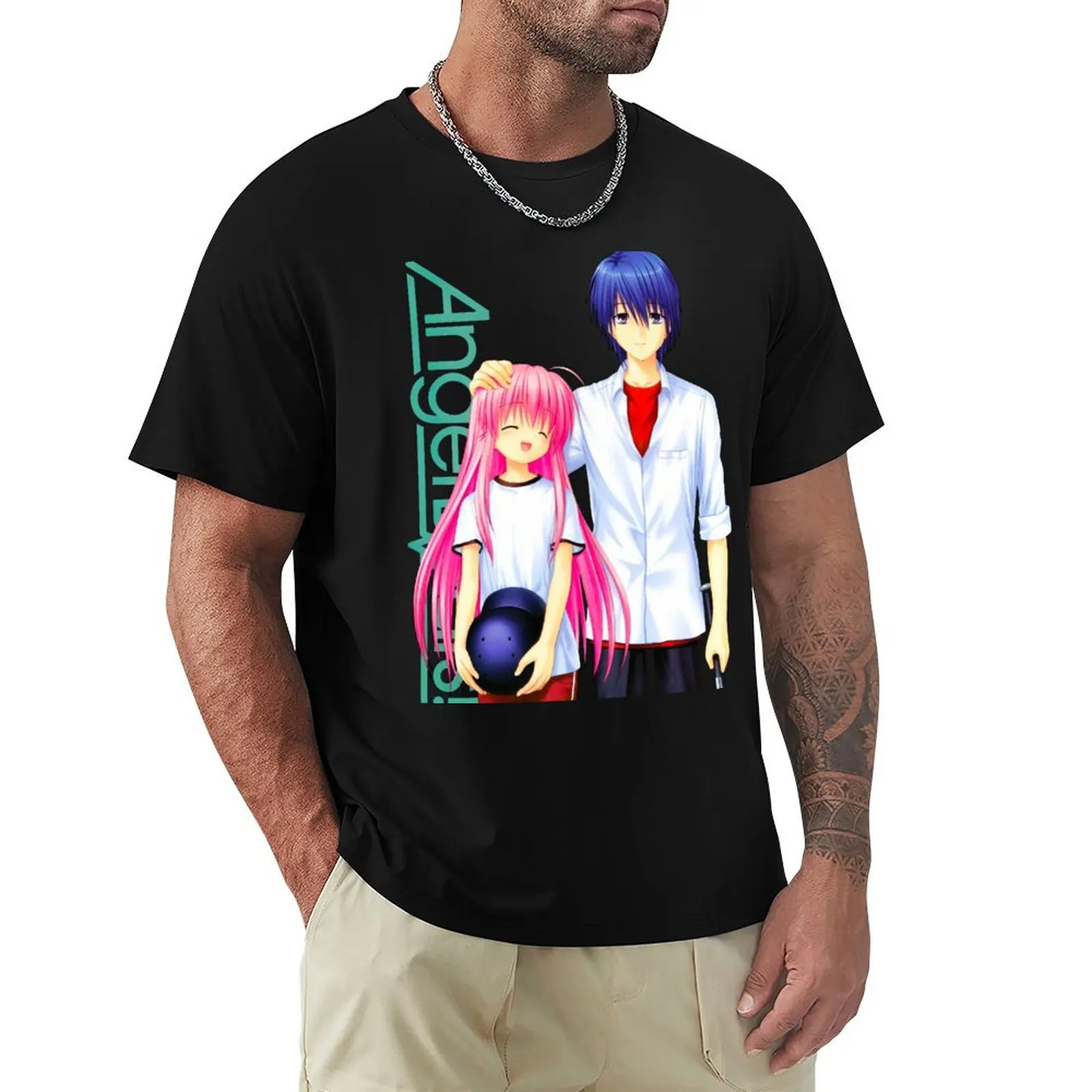 

Hinata & Yui - Angel Beats! T-Shirt Blouse shirts graphic boys animal print vintage anime shirt men clothings