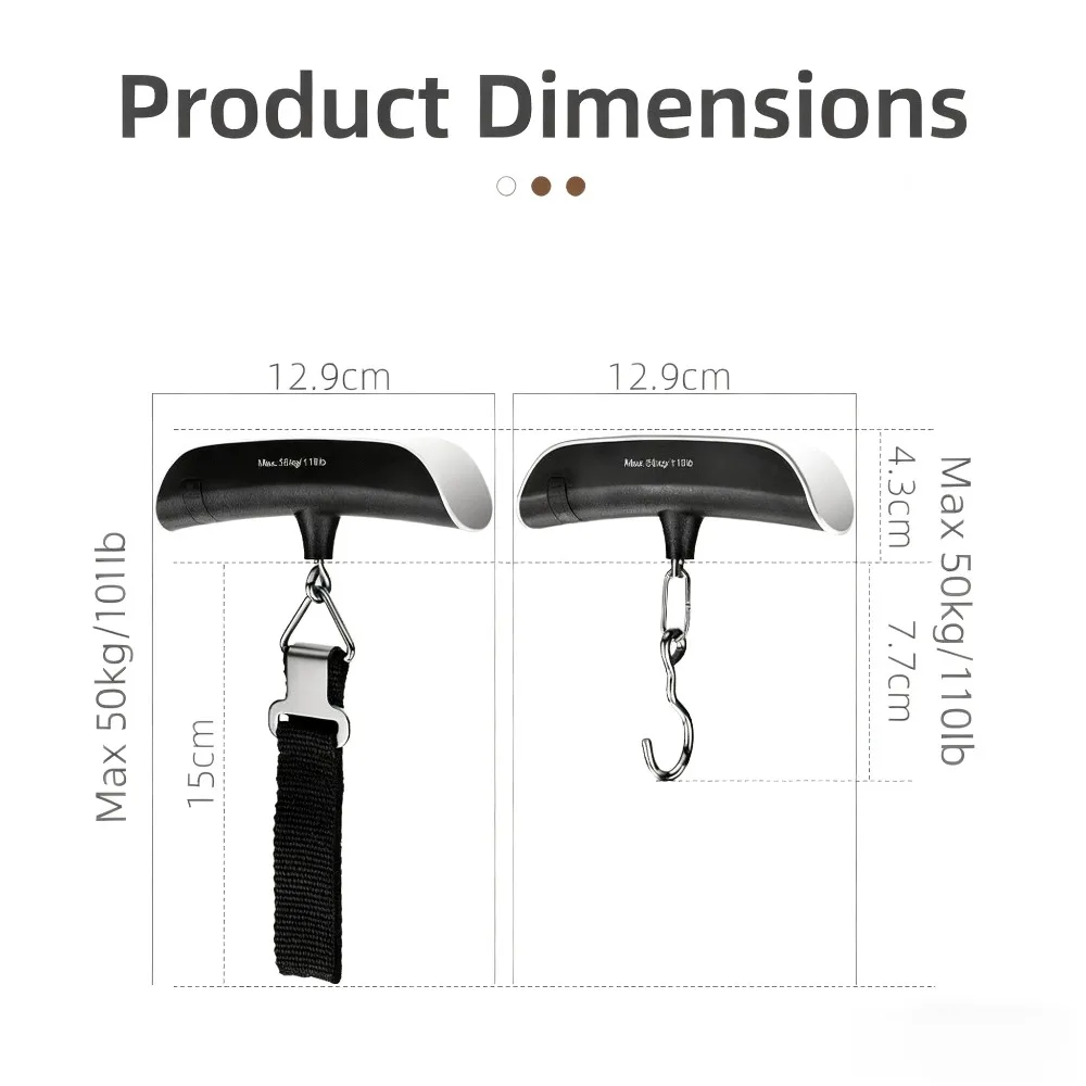 مقياس محمول شاشة الكريستال السائل الرقمية 110lb/50 كجم الأمتعة الإلكترونية حقيبة معلقة السفر يزن الأمتعة حقيبة أدوات توازن الوزن #2