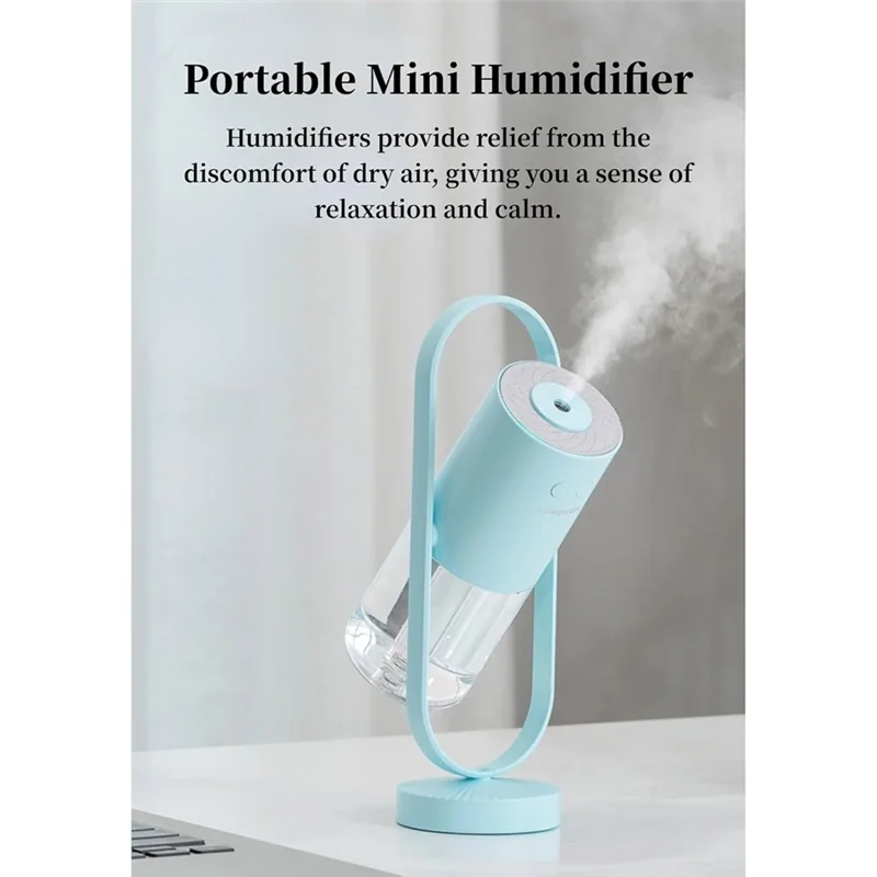

A01V-USB Air Humidifier Portable Mini Humidifier With Color LED 360° Rotating Cool Mist Auto Shut-Off For Home Office Travel