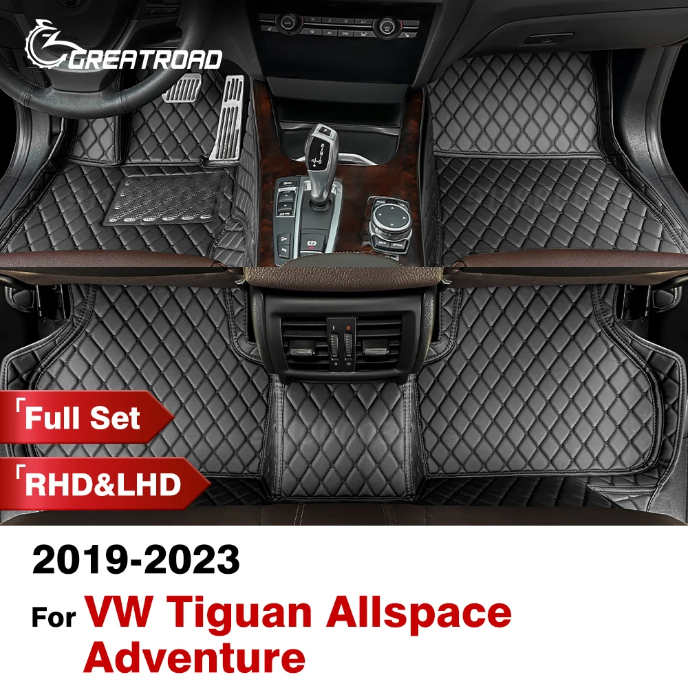 

Автомобильные коврики для Фольксваген Tiguan Allspace Adventure, 7-местные 2019-2023, пользовательские подставки для ног, автомобильный чехол, аксессуары для интерьера