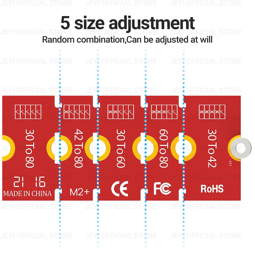 JEYI M.2 NGFF NVME SSD Extension Bracket Transfer 2230 2242 2260 2280 Length Extend Adapter Bracket Card Plate Change Long Size