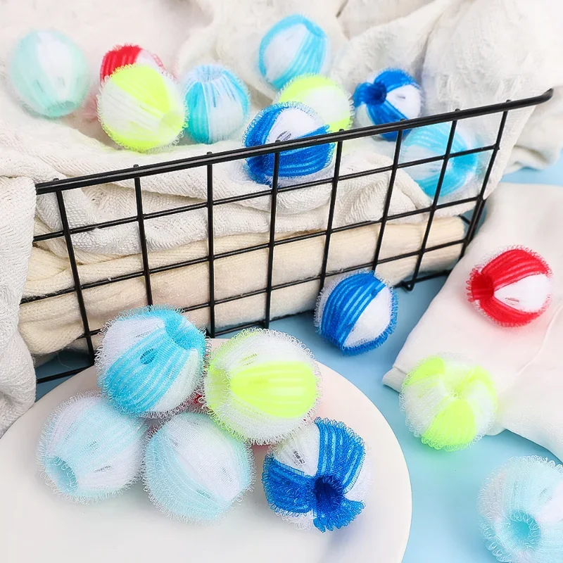 6/1PCS Washing Machine Laundry Balls Reusable Nylon Anti-winding Fluff Cleaning Balls Pet Hair Remover Clothes Household Tools