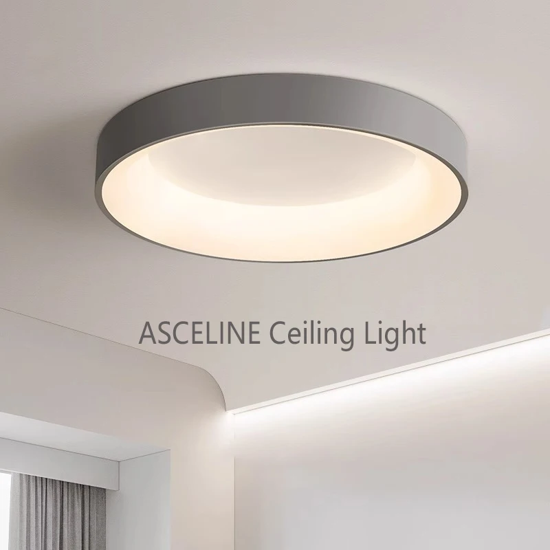 

Modern LED Round Ceiling Lamp Nordic White Gray Home Decor Lamps For Bedroom Living Room Study Dining Room Illumination Fixtures