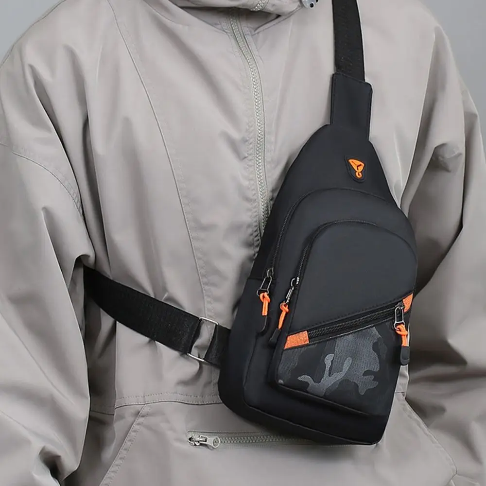 Bolso de pecho impermeable para hombre y niño, bandolera resistente al desgaste de varios pisos, gran capacidad, Camuflaje