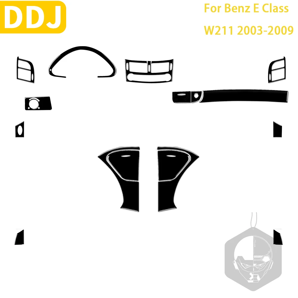 For Benz E Class W211 2003-2009 Accessories Car Black Interior Gauge Speedometer Air Outlet Trim Sticker Plastic Decoration