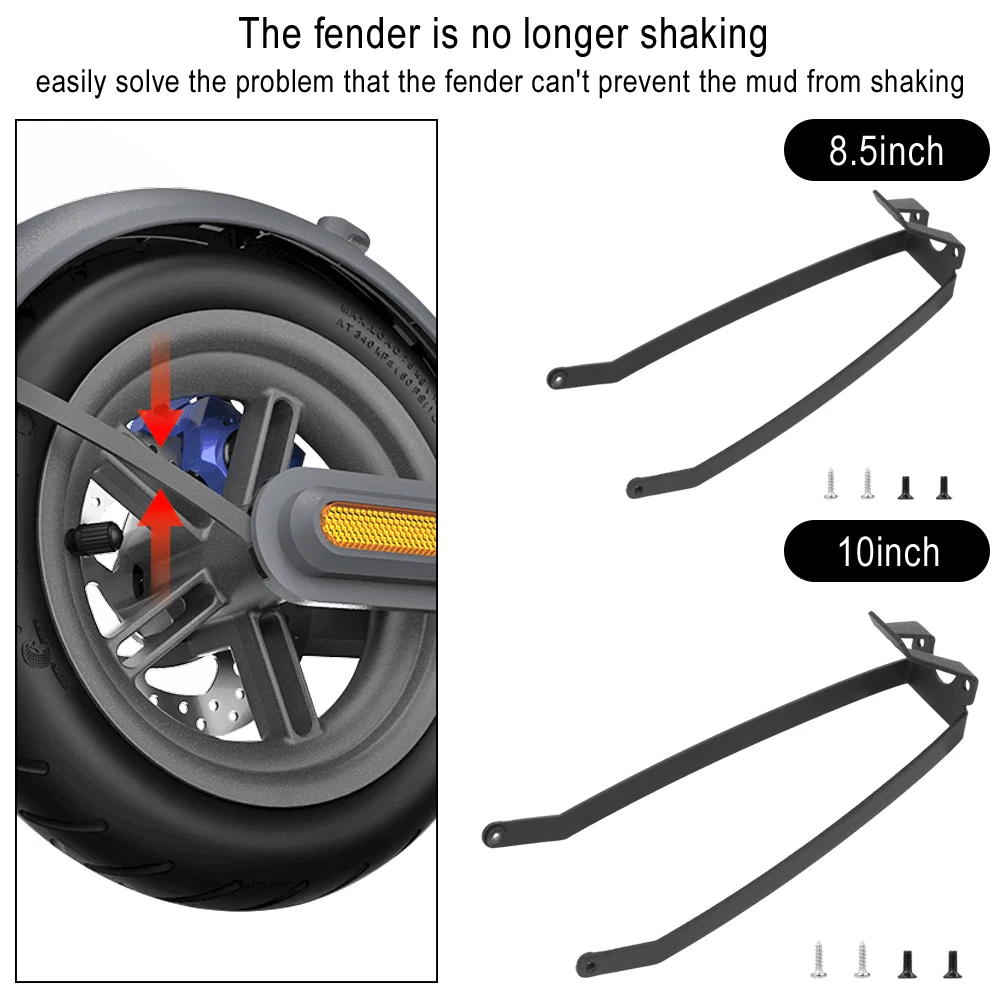 8.5/10 inch Rear Fender Support for Xiaomi Pro 2 Mi 3 Electric Scooter Rear Wheel Mudguard BracketWith Screws Aluminium Alloy