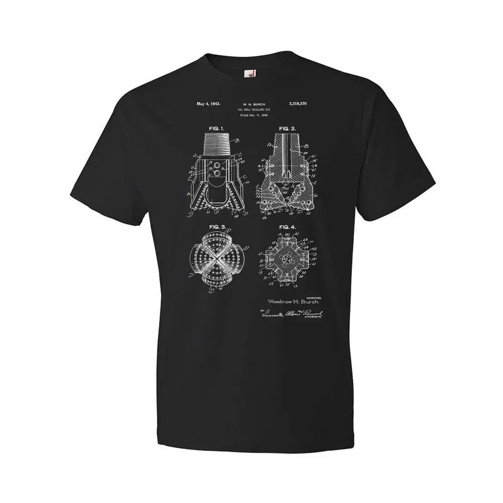 Oil Well Drill Bit Shirt Rig Worker Roughneck Gift Petroleum Engineer Regular Fit Short Sleeve Tops