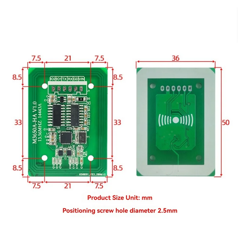 SQPP-M3650A-HA قارئ رفيد الكاتب 13.56 ميجا هرتز قارئ بطاقات IC RS232 3.3-5 فولت قارئ علامات رفيد F08 S50 S70 وحدة قارئ بطاقات