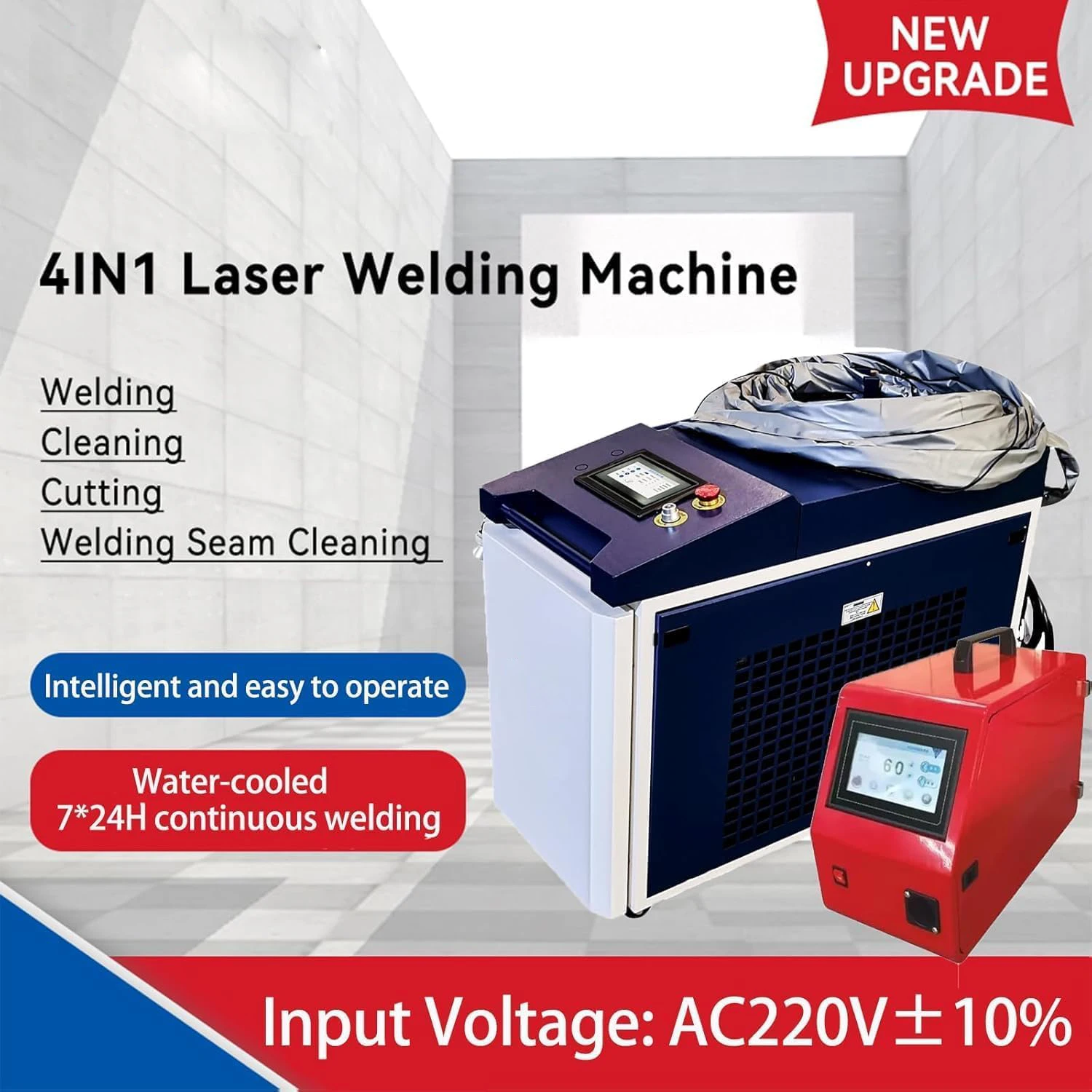 2000W Laser Welding Machine 2 in 1 Fiber Laser Welder Machine with Auto Wire Feeder for Metal Carbon Steel Stainless Steel with