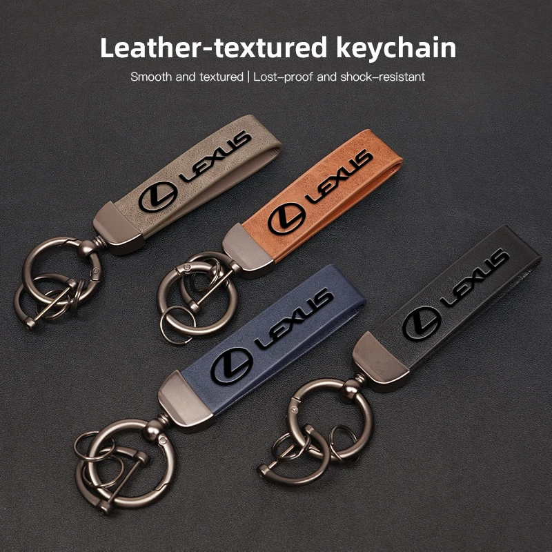 Auto Vintage Leder Schlüsselanhänger Ring Zinklegierung Schlüsselkette Ventilkappe für Lexus ES LM GS IS NX RX LX RZ CT IS250 IS430 RX300 ES300H