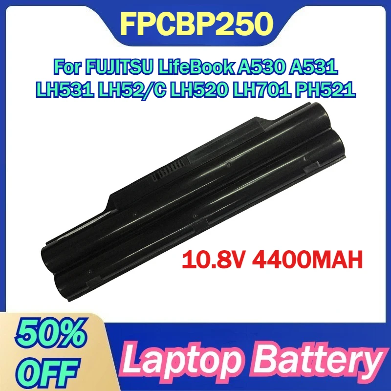 

Аккумулятор для ноутбука FPCBP250 10.8V 4400MAH для FUJITSU LifeBook A530 A531 LH531 LH52/C LH520 LH701 PH521
