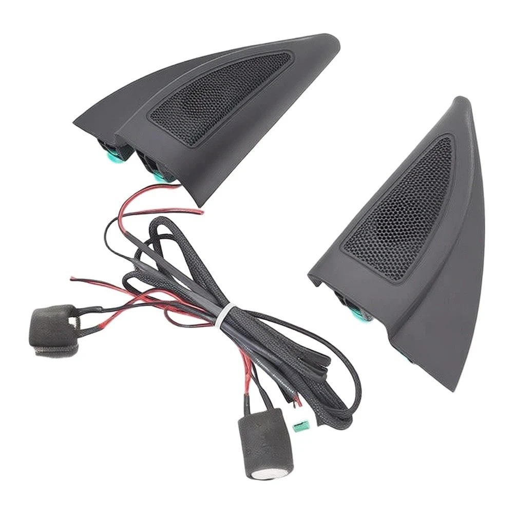 2Pcs Black Triangle Head Speaker Cover For Hyundai Solaris Verna 2017-2022 Tweeter Audio Trim Car Interior Accessories