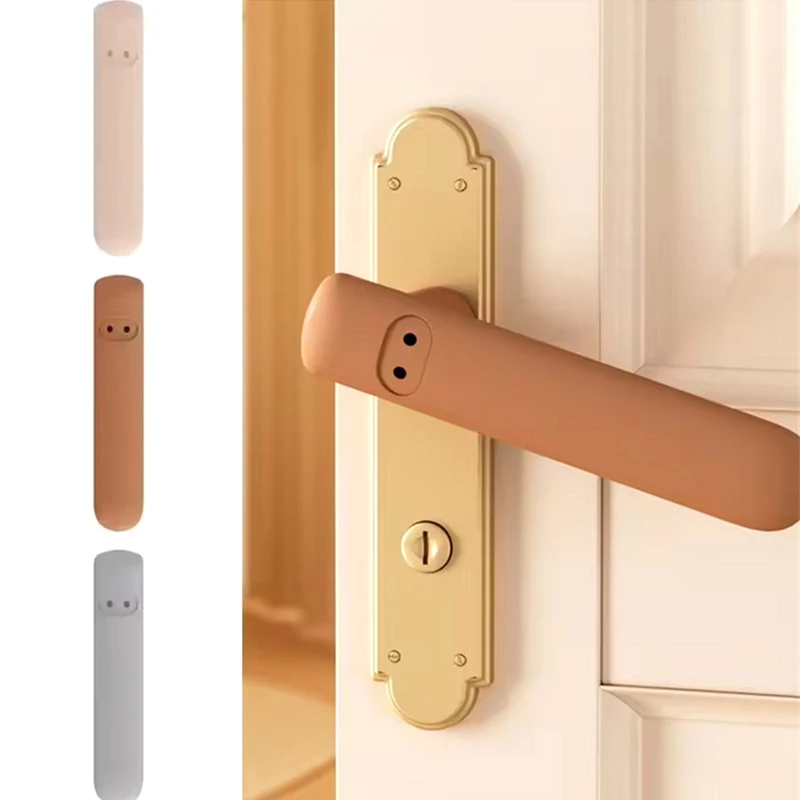 Door Handle Cover Silicone Anti-Slip Anti-Static Doorknob Sleeve Anti Collision Silent Kids Safety Doorknob Protector