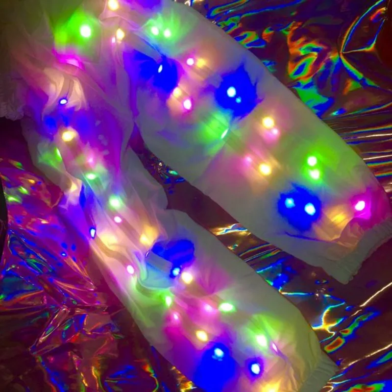 

Colorful LED Light Up Pants Glow Dark Trousers Nightclub Party Rave Festival Wear Flashy Clothes EDM Dance Performance Costume