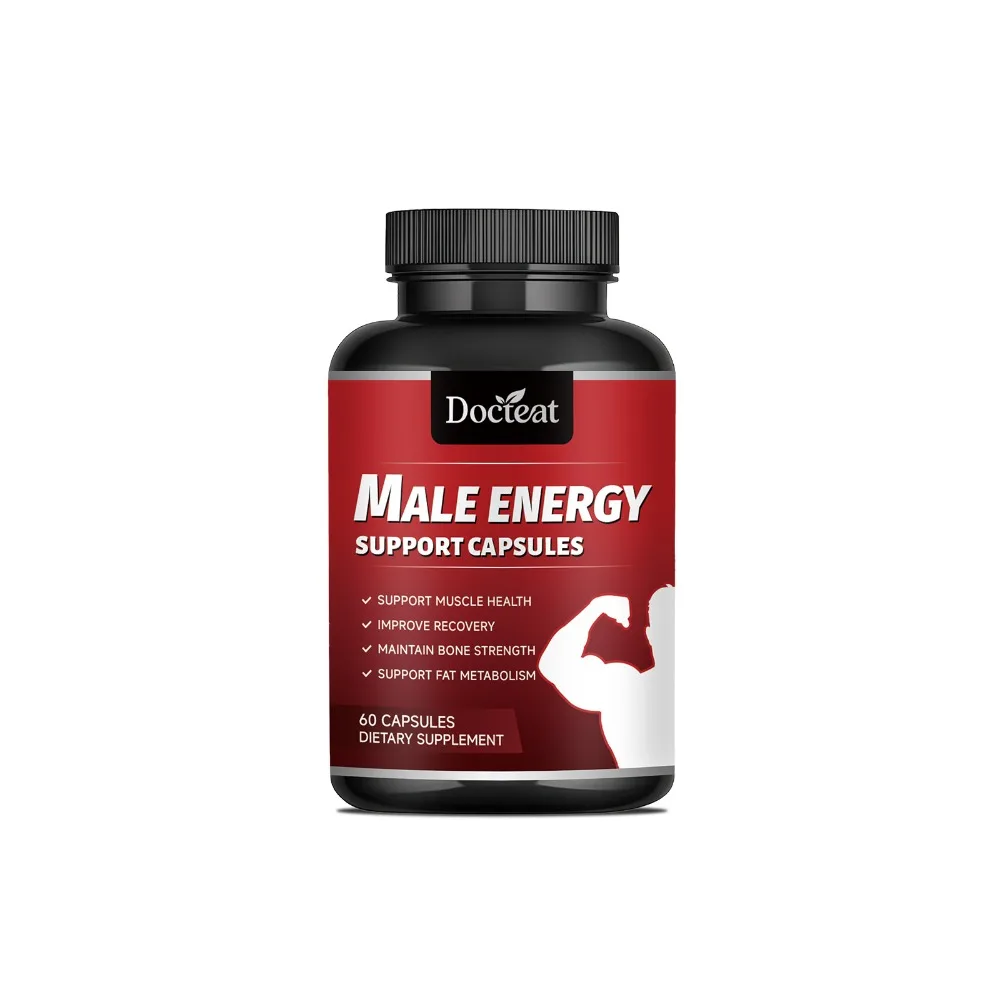 

Docteat Male Energy Support Capsules with Maca Ginseng and L‑Arginine To Support Active Wellness for Daily Strength and Vitality