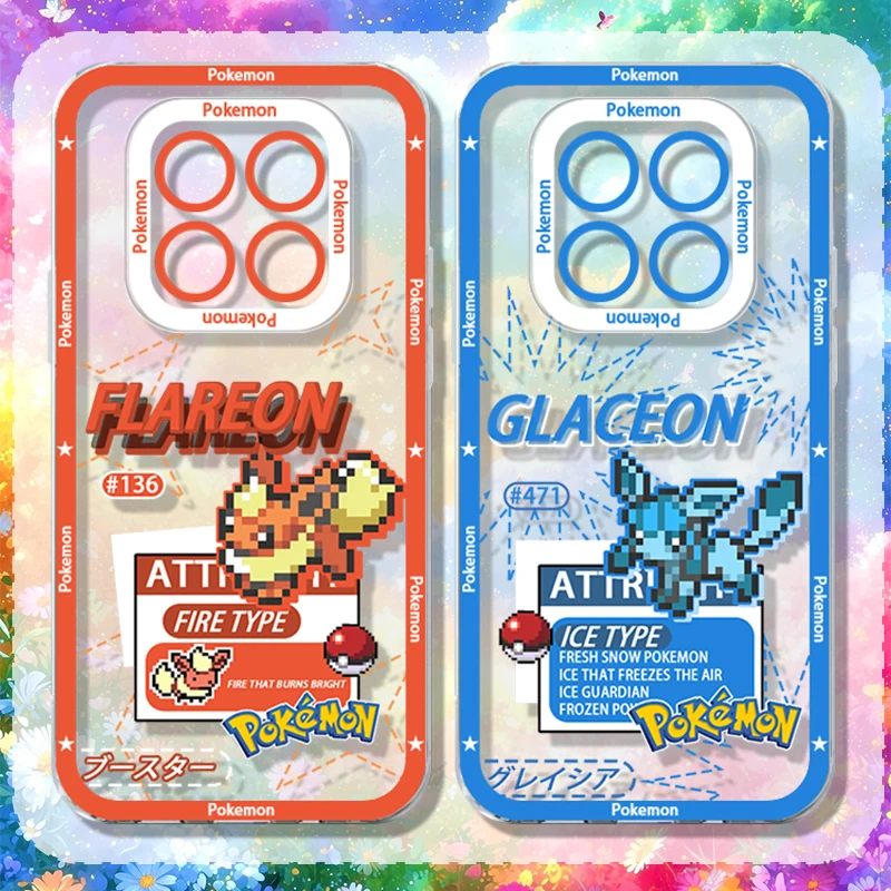 Funda P-Pokemon Eevee Pokedex para Xiaomi Redmi 15 15C 14C 14R 13 13C 13X 12 12C 10 10A 10C A5 A4 A3 Pro Turbo 5 Max 4 3 4G 5G