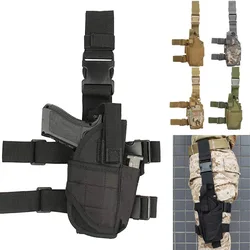 Mão Direita Militar Tático Coxa, Saco de Revólver, Caça Strap Holster, Universal Drop Leg Holster, Adequado para Todos os Revólveres