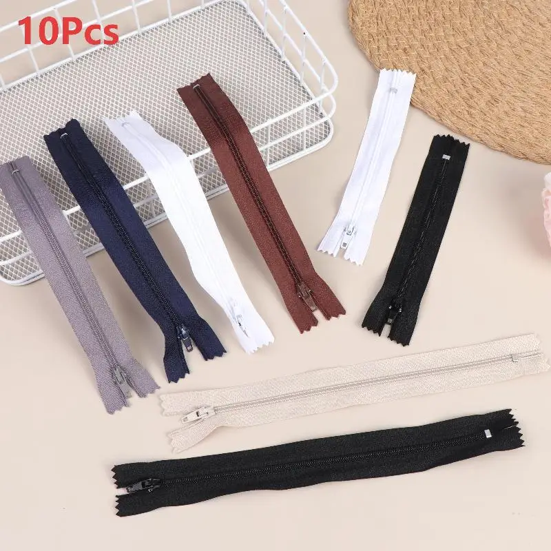10Pcs Nylon Zippers Set for DIY Clothes Mending Garment Sewing Suit Trousers Long-Lasting Craft Use for Sewing Enthusiasts