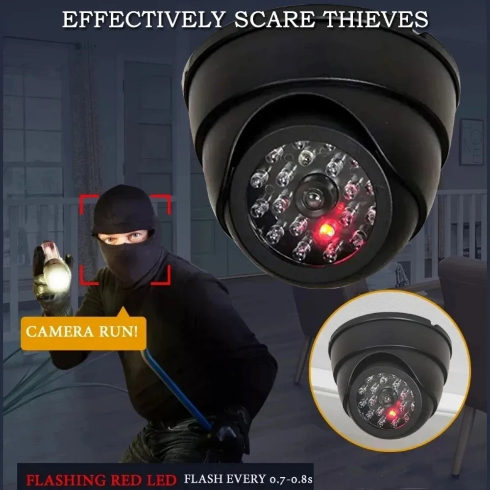 New Red Flashing LED Light Fake CCTV Security Camera For Home Office Surveillance Security System Black/White Dummy Conch Camera