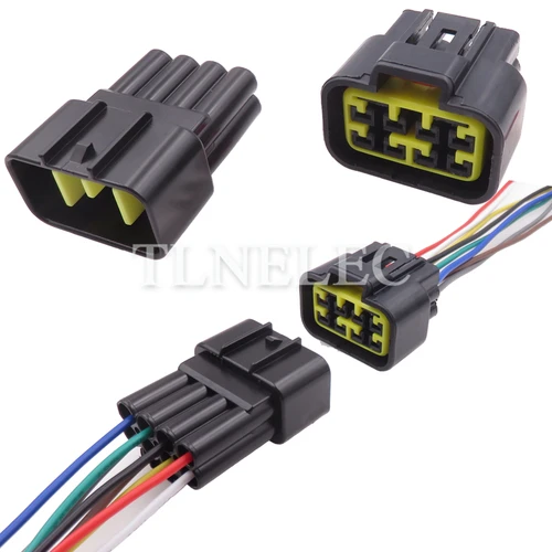 Conector de arnés de cables para automóvil de 8 pines con cables, enchufes autosellados, FW-C-8F-B de FW-C-8M-B