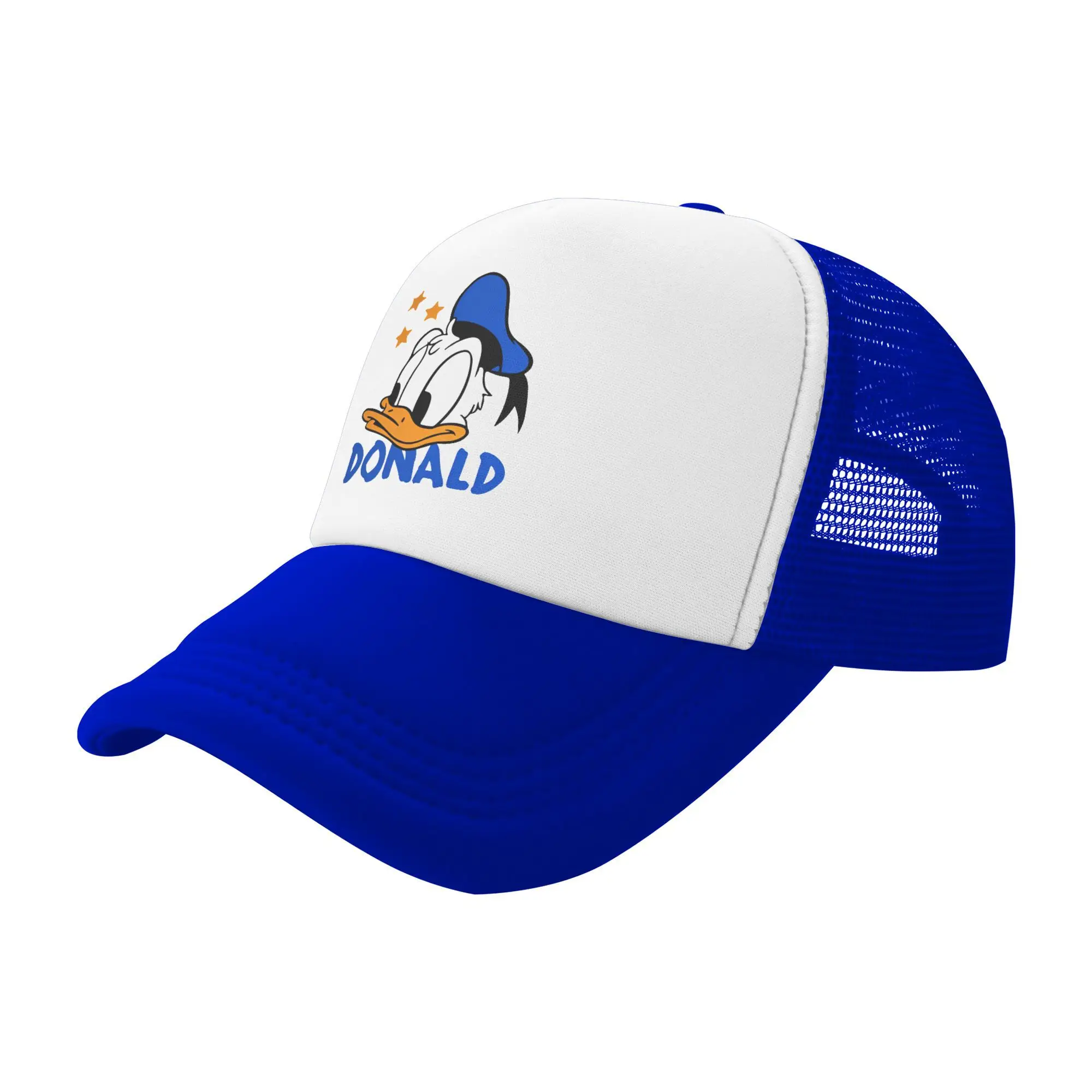 Donald Duck Mesh Trucker Hat Stevige zomer ademende mesh-back zonnekappen verstelbaar voor casual hoofddeksels