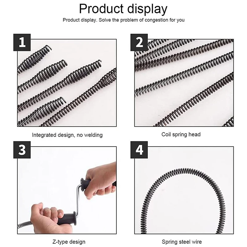 Spring Pipe Dredging Drain Cleaner Sewer Sinks Basin Pipeline Clogged Remover Bathroom Kitchen Toilet Cleaning Tool,TIMUKJ