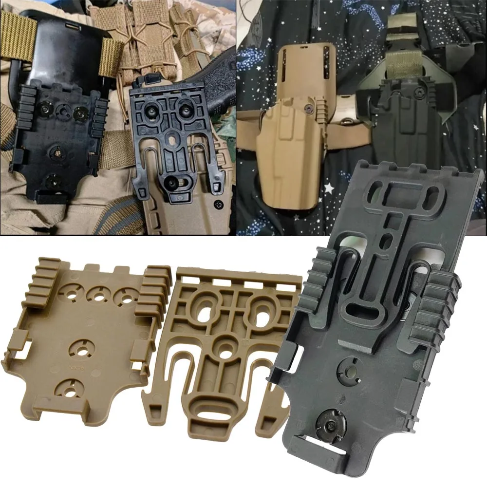 Tactical 2Pcs Nylon Molle  Quick QLS Locking System Kit QLS19/ 22 Quick Release Buckle Receiver Plate for Hunting Pistol Holster