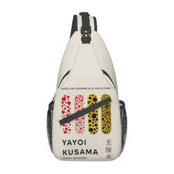 Yayoi Kusama soyut sanat Sling göğüs Crossbody çanta erkekler rahat seyahat için omuz sırt çantası