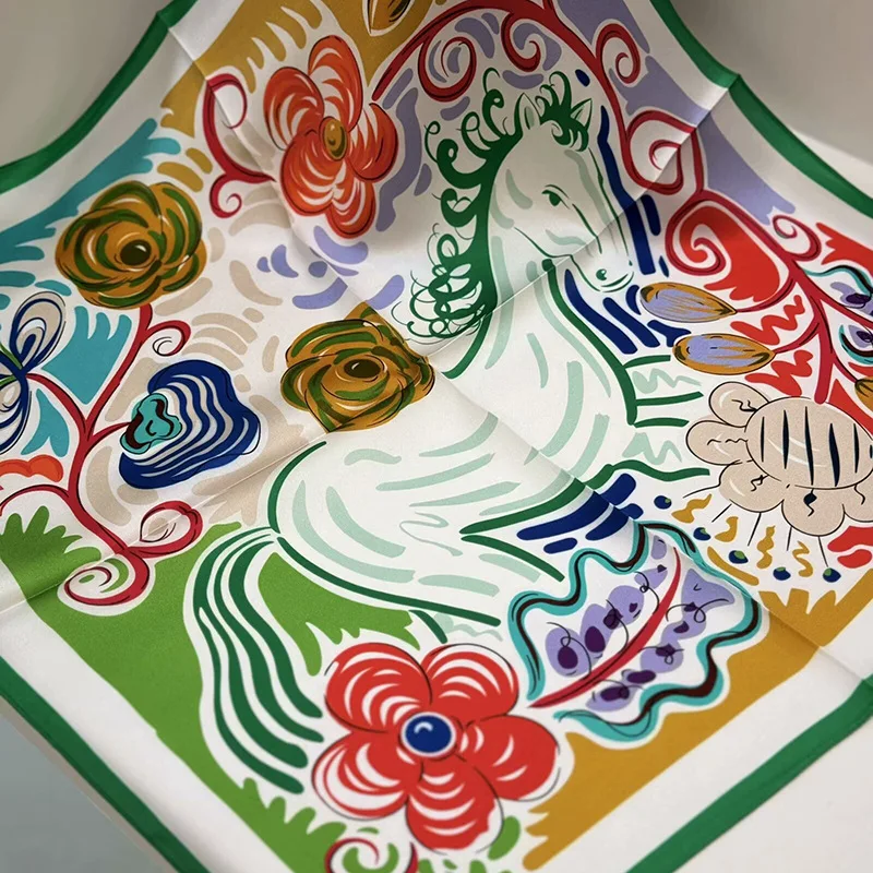 

Animal Horse Scarf Women's Thin New Fashionable Printed