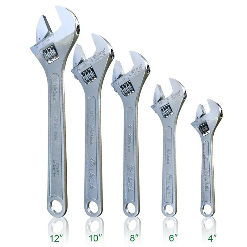 LAOA Adjustable Wrench Industrial Heavy Monkey Wrench Steel Spanner Car Spanner Tools