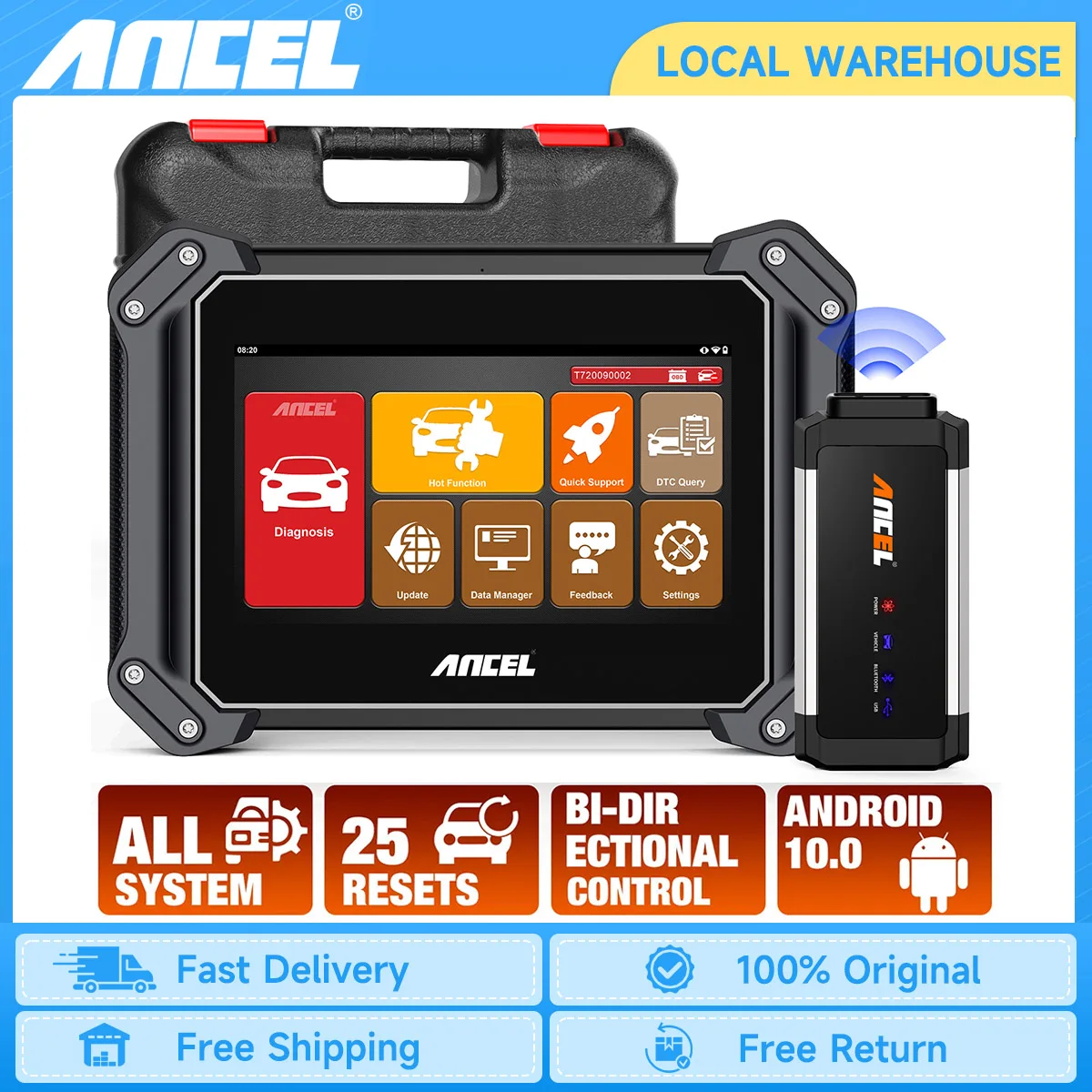 ANCEL V6 PRO Bluetooth OBD2 Car Diagnostic Tool Code Reader Active Test EPB ABS 25+Reset Full System OBD 2 Automotive Scanner