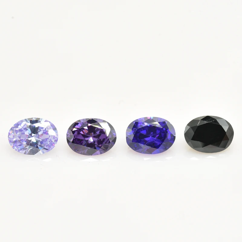 15pcs/lot 1pcs of each colour 3x5mm~10x12mm Loose Oval Shape Cubic Zirconia Bright CZ Stone AAAAA Gems DIY for