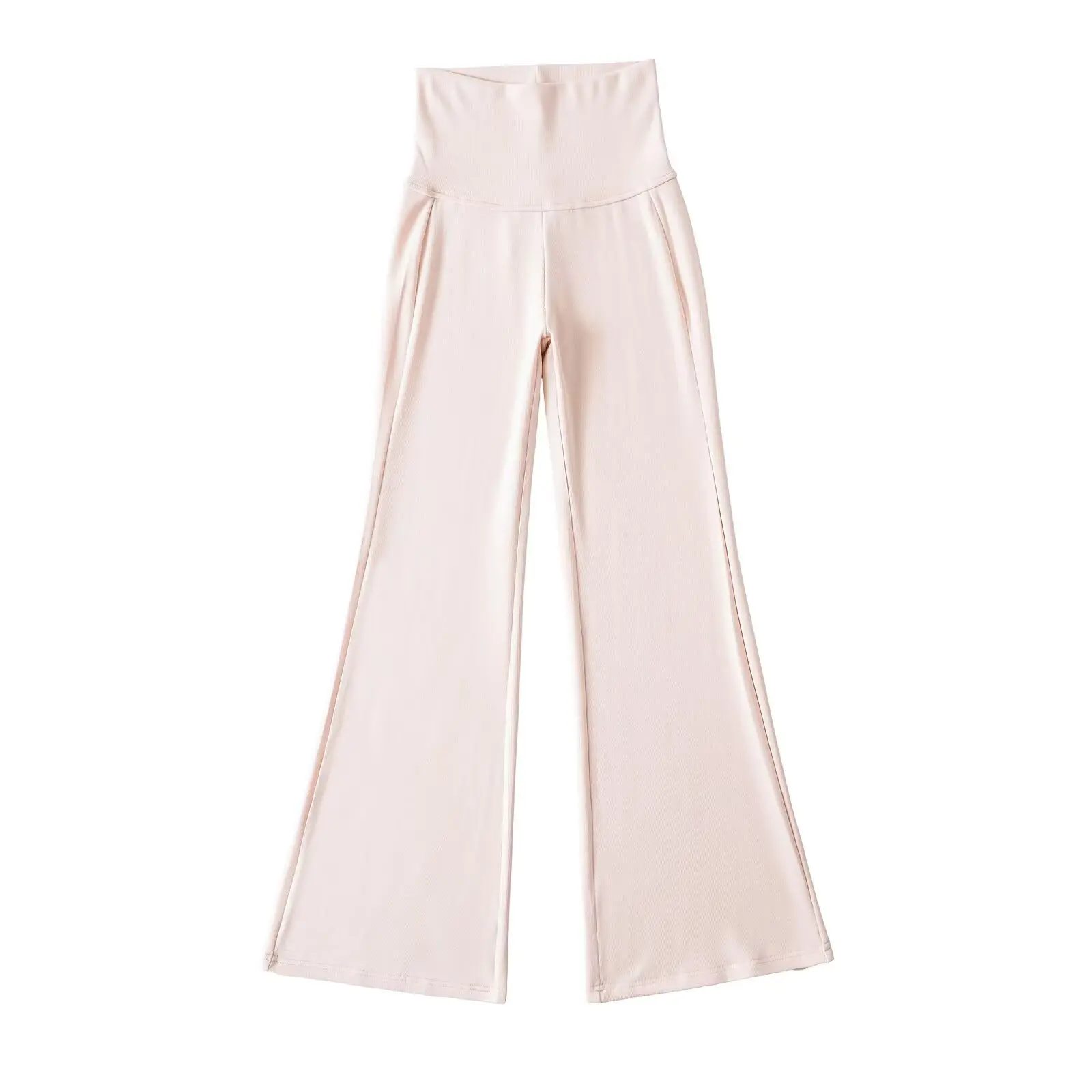 하이 웨이스트 드레이프 니트 바지 여성 캐주얼 바닥 길이 바지 스트리트 슬레 마이크로 플레어 바지 멀티 컬러 옵션