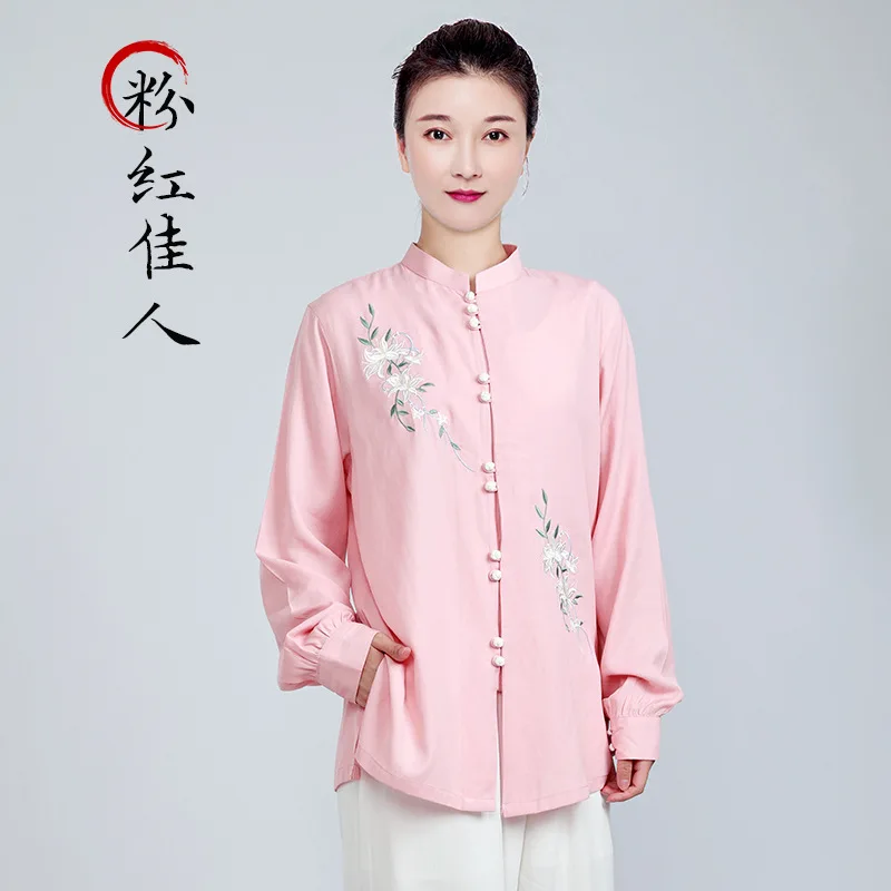 Chinese Martial Arts Performance Tai Uniform Gong fu Wushu Suit Taiji Clothing  Women's Shadowboxing Exercise Short Sleeve view 2