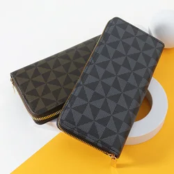 Women's trendy and fashionable long wallet, new zippered long wallet, multi slot ultra-thin wallet