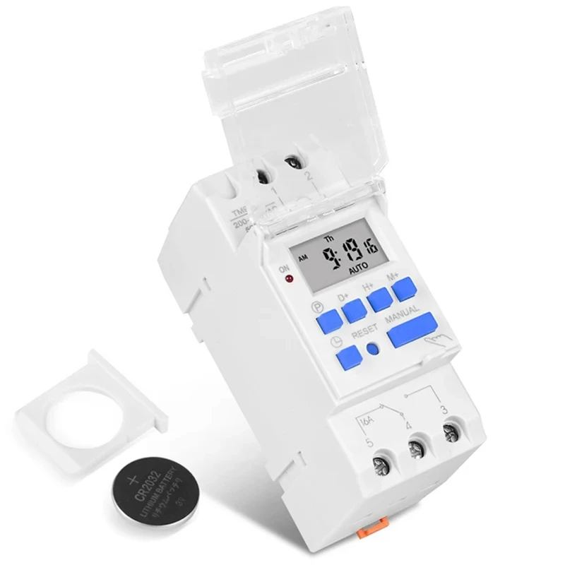 Programmeerbare Digitale Tijdschakelaar Relais Timer Controle Ac 220V 16a Din Rail Mount Tm919a Timer Schakelaar