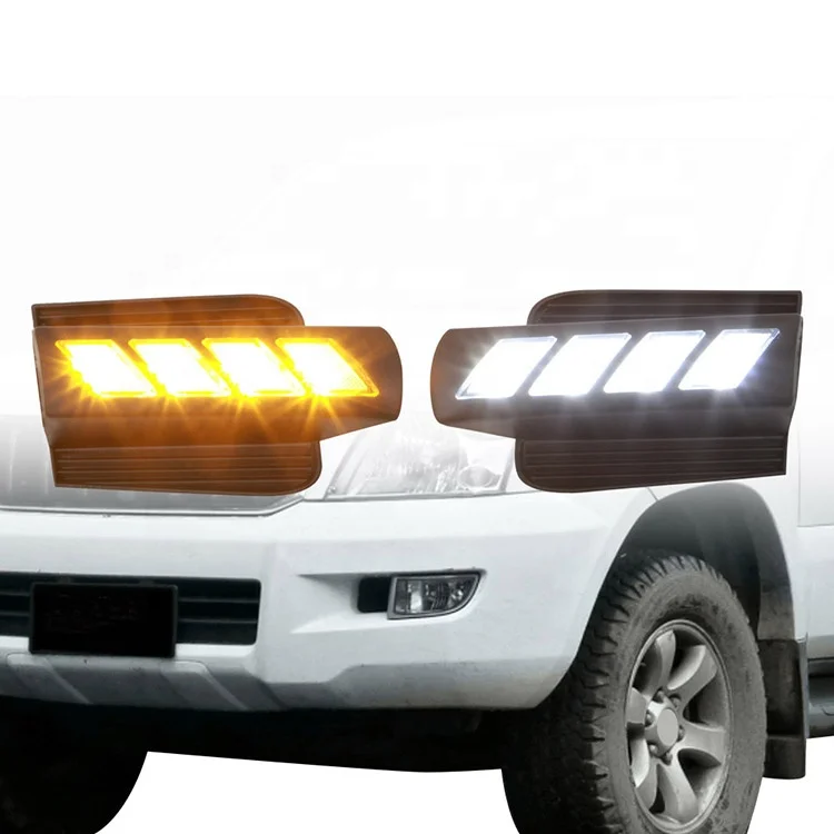 

WZXD New Arrival Auto Part Car Daytime Running Lights 2-Color Led Fog Lamp Drl Fit For Toyota Prado 120 Fj120 Lc120 2003-2009